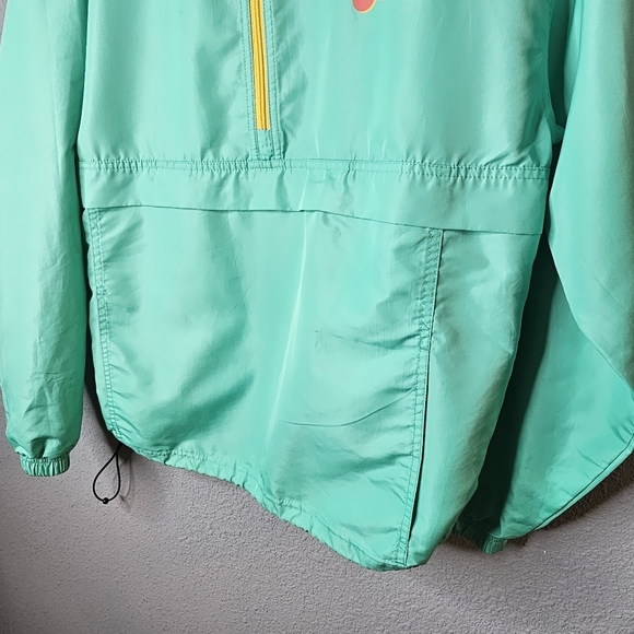 Dutch Bros Hoodie Mens Medium Pullover Logo Windbreaker Pouch Green Yellow - Picture 3 of 16